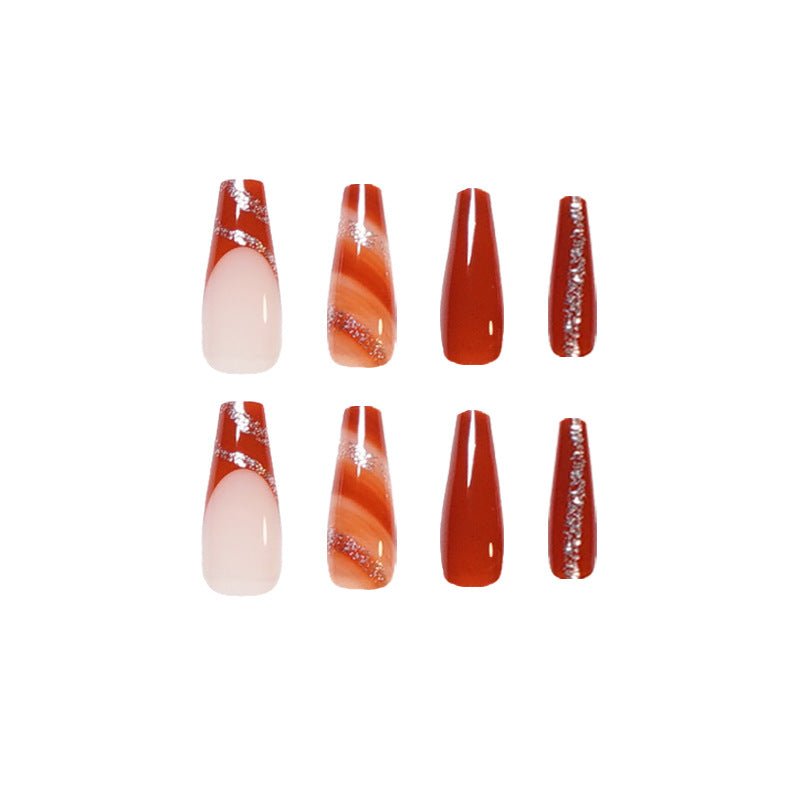 best Wear Nail Maple Leaf Red Manicure French Nail Tip Long Nail Patch Press On Nail Smudges Manicure Accessories shop online at M2K Trends for