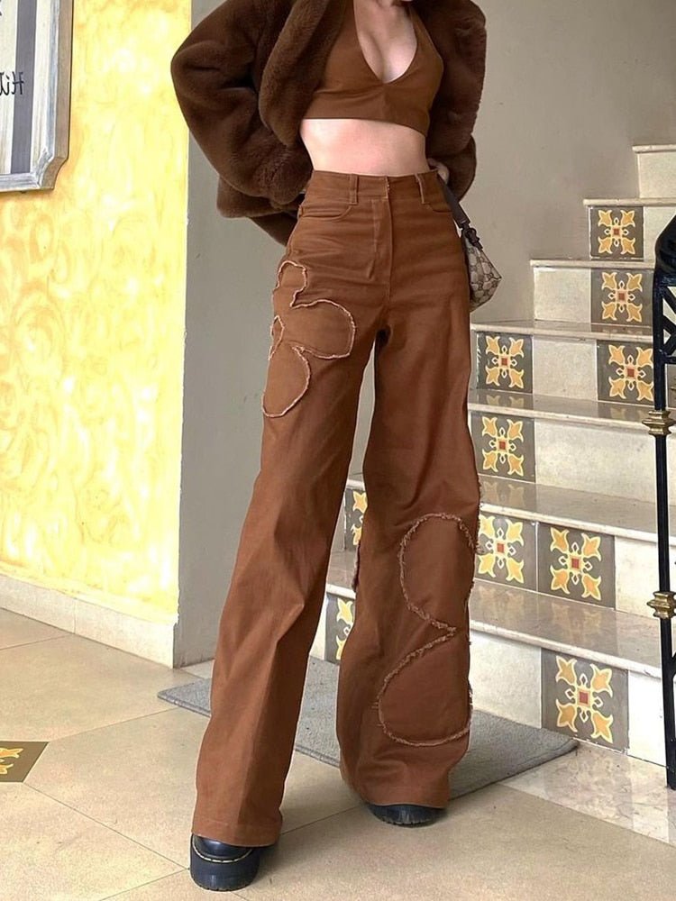 best Weekeep Pockets Patchwork Baggy Jeans Fashion Streetwear 100% Cotton Women Denim Trouser Loose Cargo Pants Korean Jeans Harajuku 0 shop online at M2K Trends for