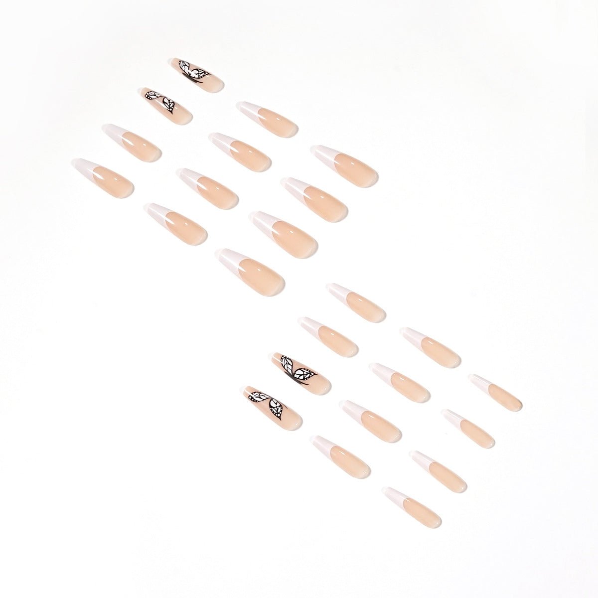 best White French Butterfly Fake Nails Press On Nail Nail Stickers Nail Shaped Piece Wear Finished Nail Beauty Accessories shop online at M2K Trends for