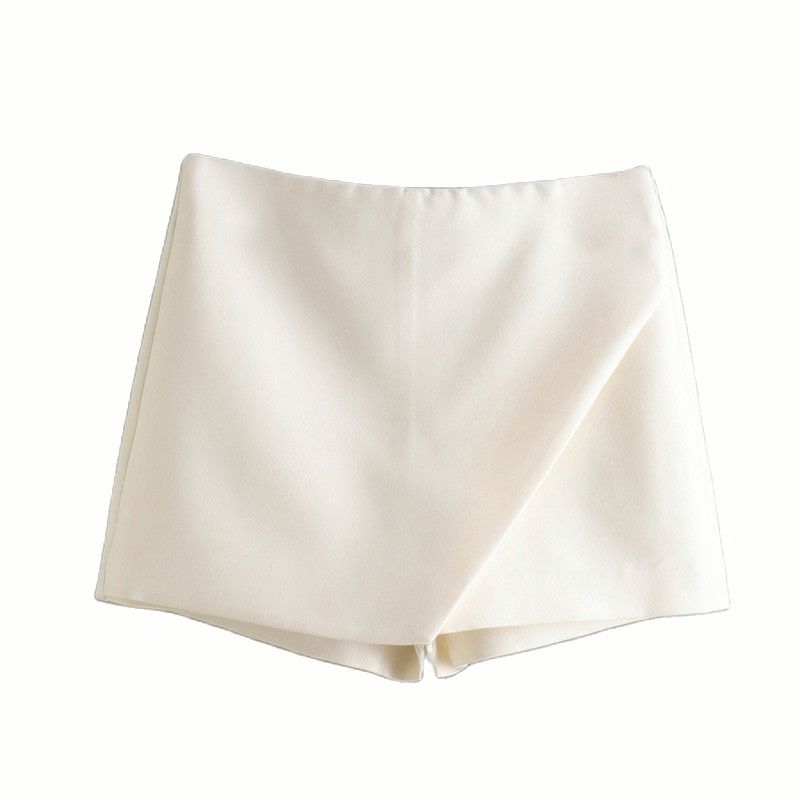 best Willshela Women Fashion Asymmetrical Shorts Skirts High Waist Back Pockets Side Zipper Vintage Female Skort Solid 0 shop online at M2K Trends for