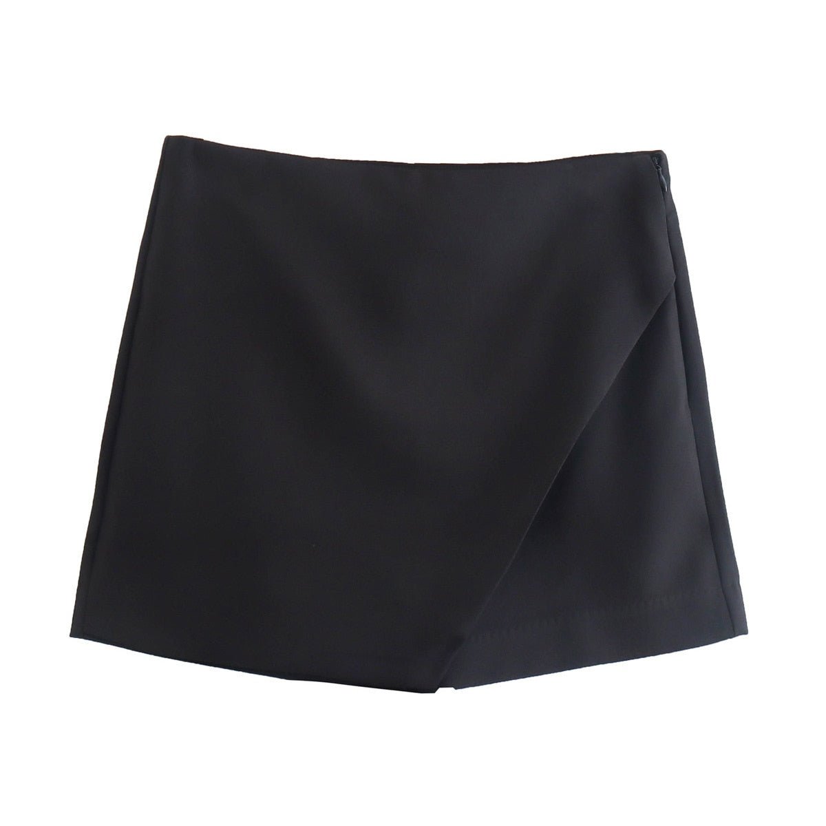 best Willshela Women Fashion Asymmetrical Shorts Skirts High Waist Back Pockets Side Zipper Vintage Female Skort Solid 0 shop online at M2K Trends for