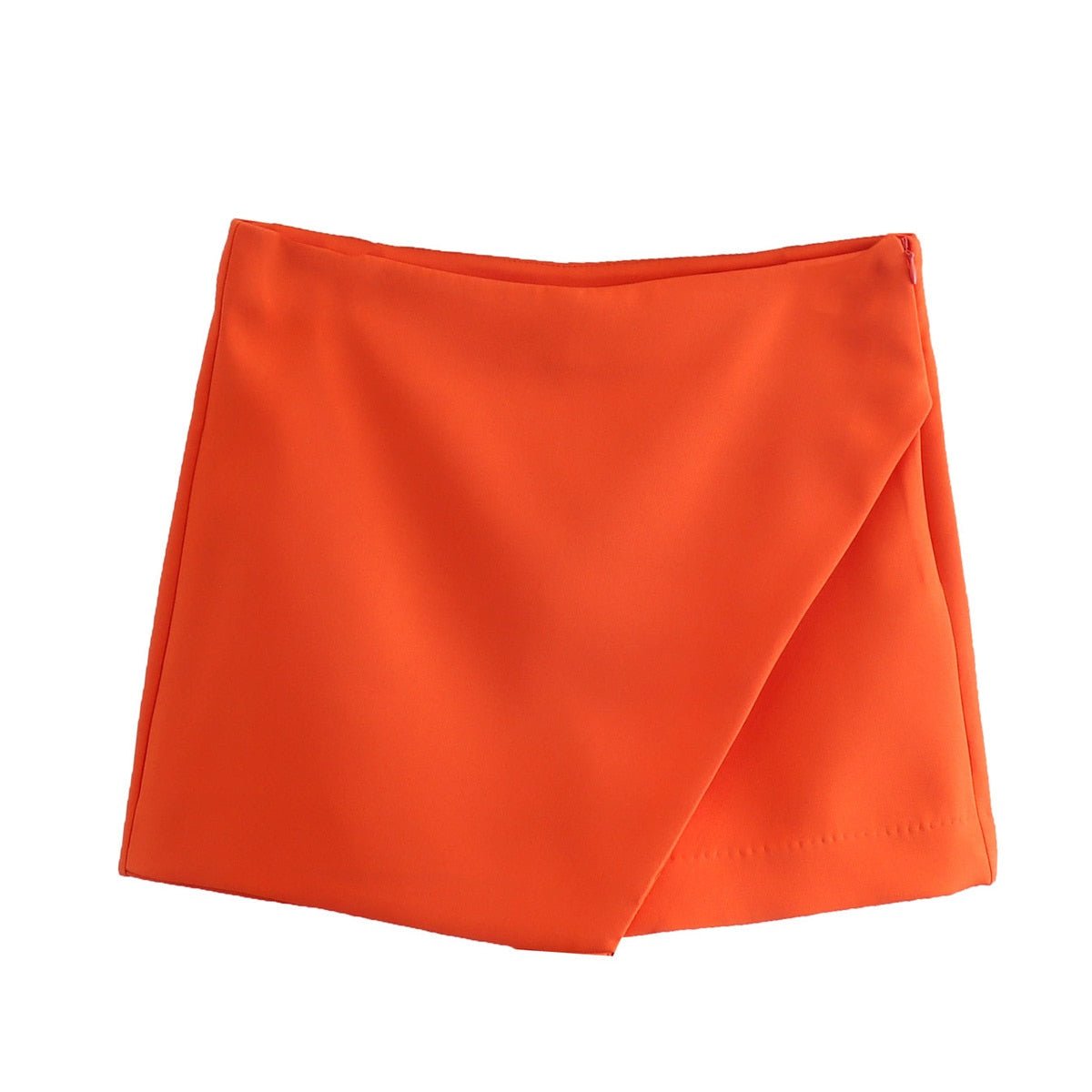 best Willshela Women Fashion Asymmetrical Shorts Skirts High Waist Back Pockets Side Zipper Vintage Female Skort Solid 0 shop online at M2K Trends for