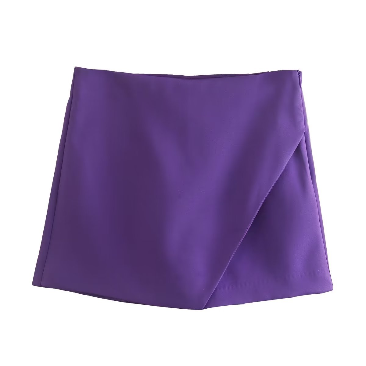 best Willshela Women Fashion Asymmetrical Shorts Skirts High Waist Back Pockets Side Zipper Vintage Female Skort Solid 0 shop online at M2K Trends for