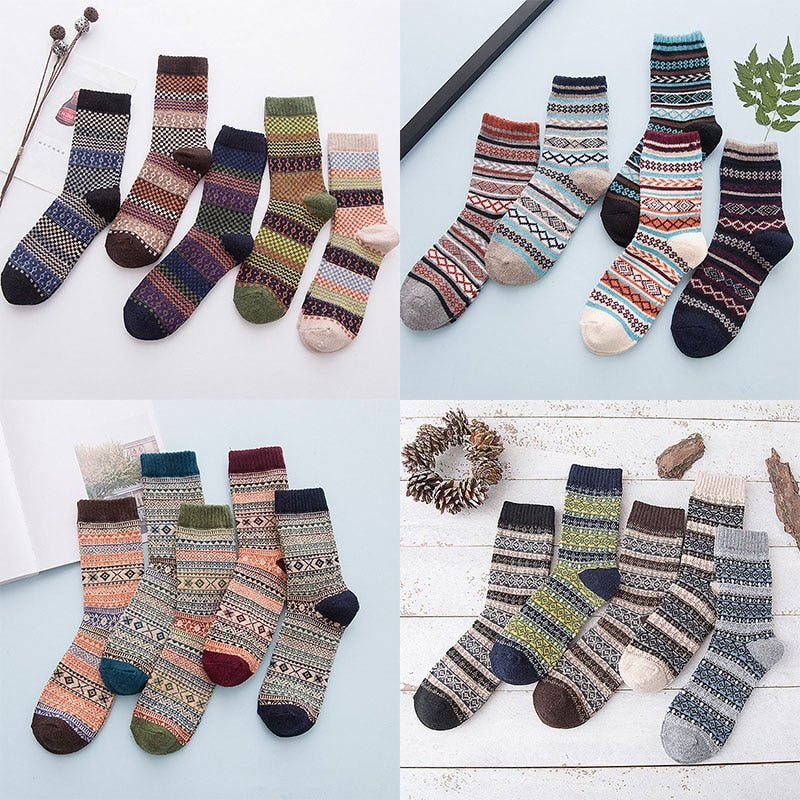 best Winter Thick Warm Stripe Wool Socks Casual Sock Business Socks 0 shop online at M2K Trends for