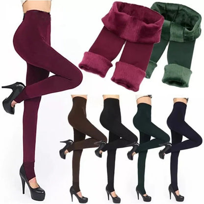 best Winter Warm Leggings Women's Thermal Pants Polar Pantyhose Sock Lined Pants Velvet Tights Skin Effect High Waist Wool Leggings shop online at M2K Trends for