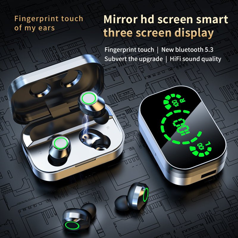 best Wireless Bluetooth Headset TWS Large Screen Smart Digital Display In Ear Breathing Light earbud shop online at M2K Trends for Bass-heavy earbuds