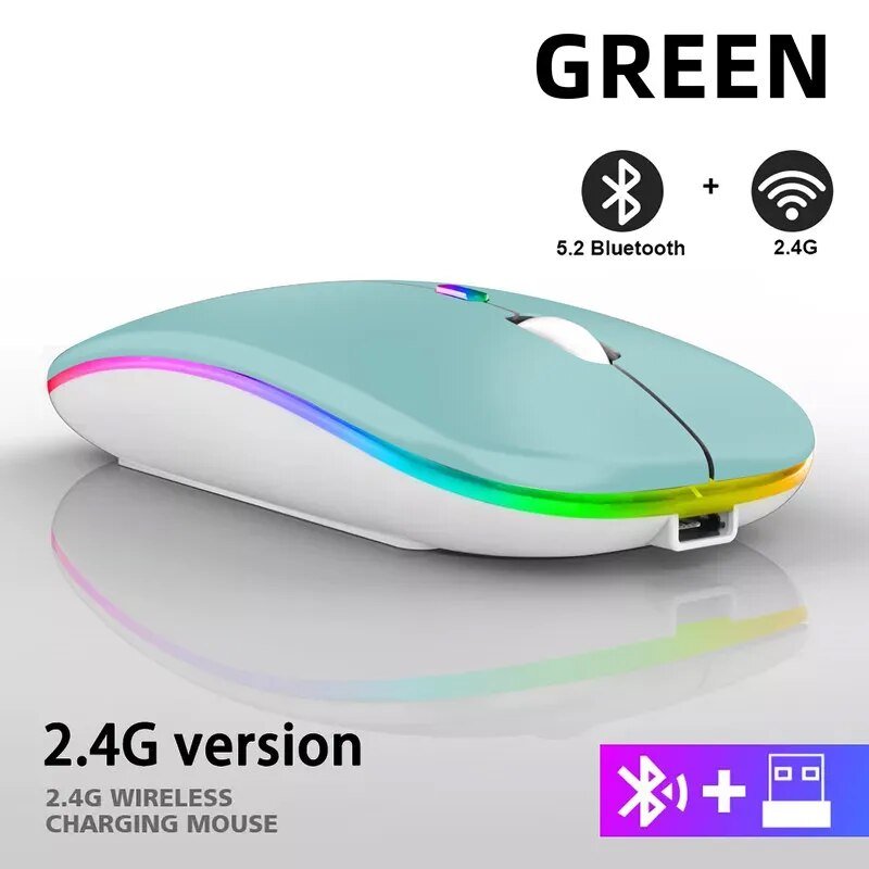 best Wireless Mouse 2.4G Bluetooth Mice for Macbook Samsung Laptop Silent Ergonomic Rechargeable Mice with LED Backlit USB Mice shop online at M2K Trends for