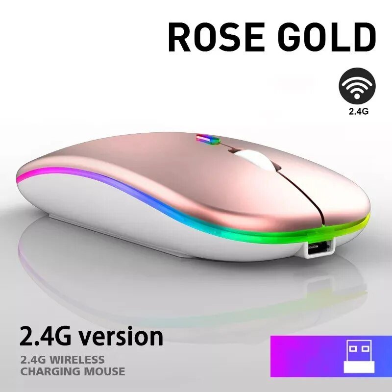 best Wireless Mouse 2.4G Bluetooth Mice for Macbook Samsung Laptop Silent Ergonomic Rechargeable Mice with LED Backlit USB Mice shop online at M2K Trends for