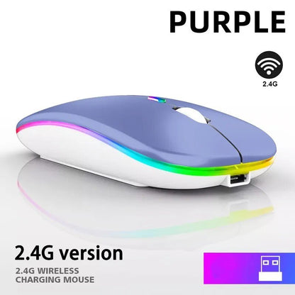 best Wireless Mouse 2.4G Bluetooth Mice for Macbook Samsung Laptop Silent Ergonomic Rechargeable Mice with LED Backlit USB Mice shop online at M2K Trends for