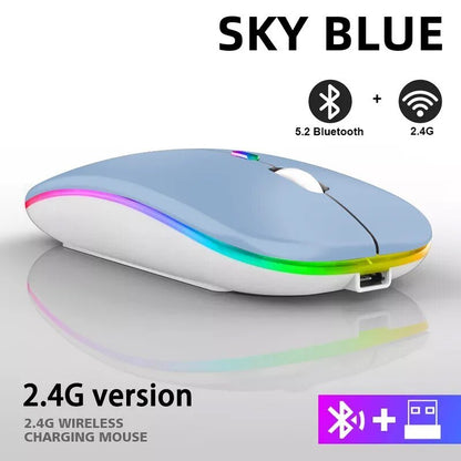 best Wireless Mouse 2.4G Bluetooth Mice for Macbook Samsung Laptop Silent Ergonomic Rechargeable Mice with LED Backlit USB Mice shop online at M2K Trends for