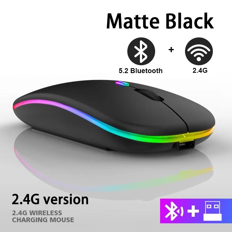 best Wireless Mouse 2.4G Bluetooth Mice for Macbook Samsung Laptop Silent Ergonomic Rechargeable Mice with LED Backlit USB Mice shop online at M2K Trends for