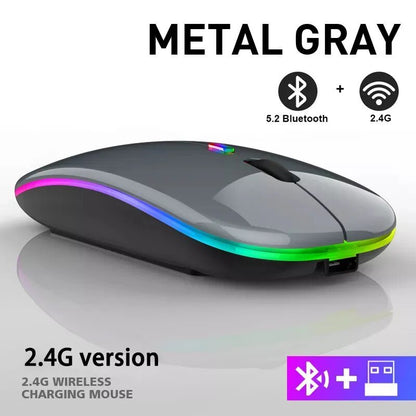 best Wireless Mouse 2.4G Bluetooth Mice for Macbook Samsung Laptop Silent Ergonomic Rechargeable Mice with LED Backlit USB Mice shop online at M2K Trends for