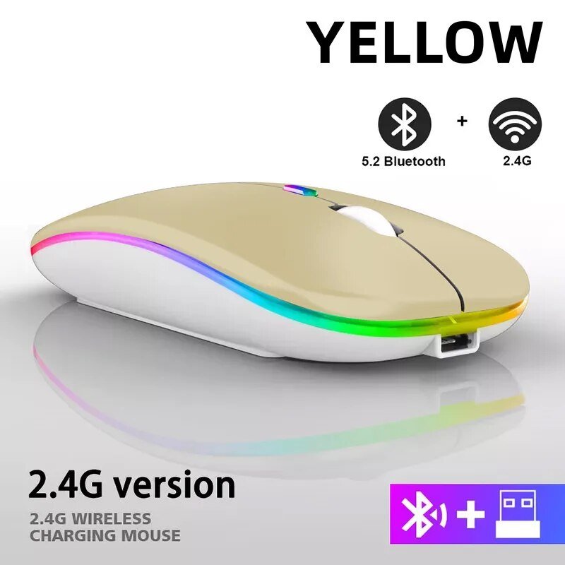 best Wireless Mouse 2.4G Bluetooth Mice for Macbook Samsung Laptop Silent Ergonomic Rechargeable Mice with LED Backlit USB Mice shop online at M2K Trends for