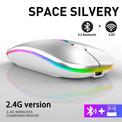 best Wireless Mouse 2.4G Bluetooth Mice for Macbook Samsung Laptop Silent Ergonomic Rechargeable Mice with LED Backlit USB Mice shop online at M2K Trends for