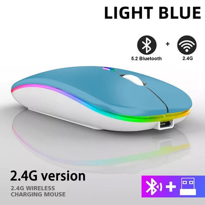 best Wireless Mouse 2.4G Bluetooth Mice for Macbook Samsung Laptop Silent Ergonomic Rechargeable Mice with LED Backlit USB Mice shop online at M2K Trends for