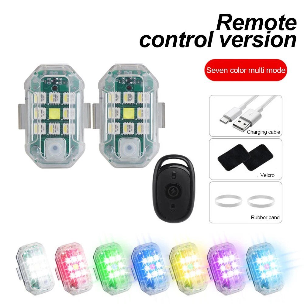 best Wireless Remote Control LED Strobe Light for Car Auto Motorcycle Bike Drone Scooter Anti-collision Warning Lamp Flash Indicator shop online at M2K Trends for