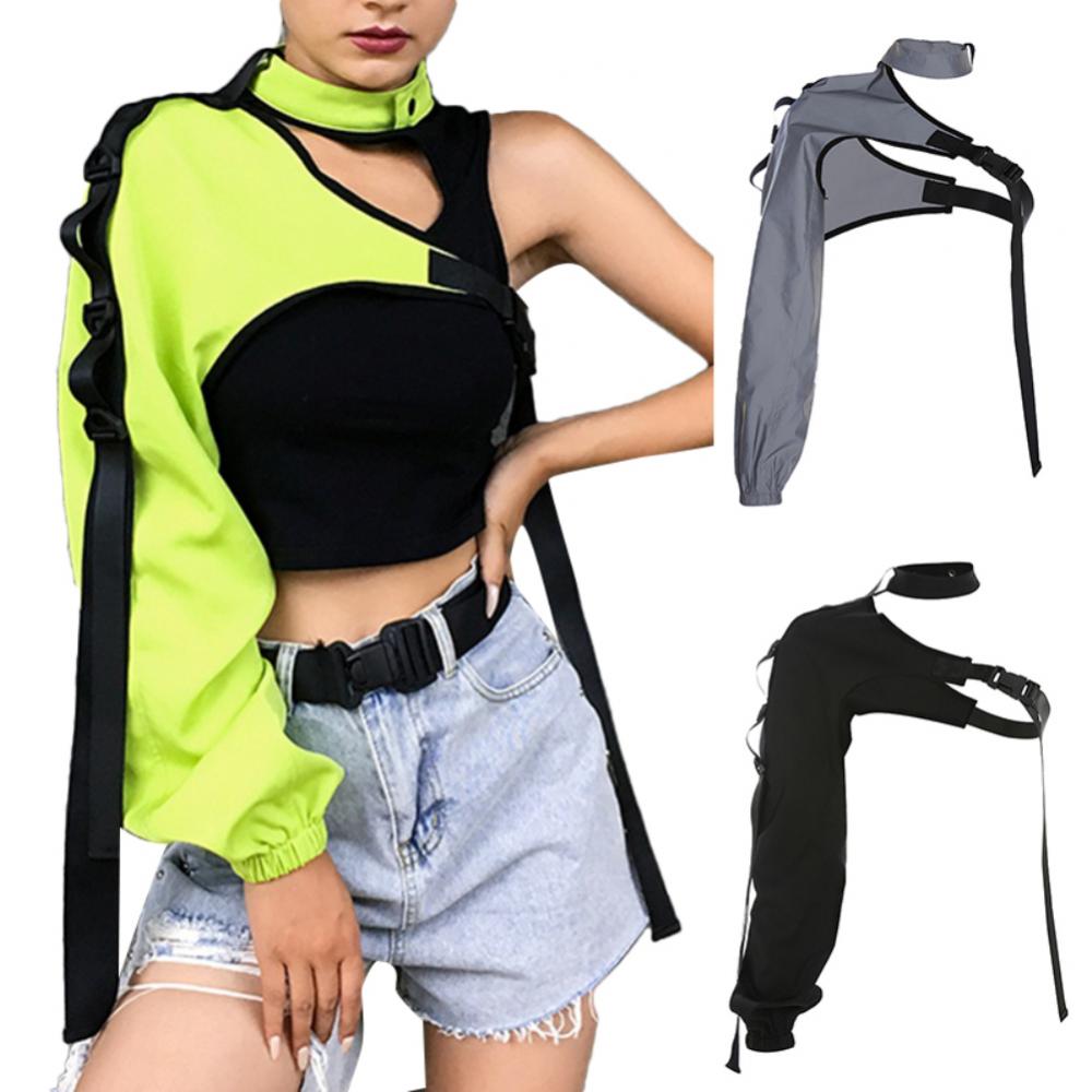 best Women Chic Choker One Long Sleeve Strap Buckle crop tops 0 shop online at M2K Trends for