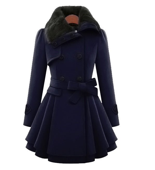 best Women classic Vintage Woolen Coat Double Buckle Slim Trench Coats Lady Fur Collar Peacoat Winter khaki windbreaker Outwear 5XL Jackets & Coats shop online at M2K Trends for Women classic Vintage Woolen Coat Double Buckle Slim Trench Coats Lady Fur Collar Peacoat Winter khaki windbreaker Outwear 5XL