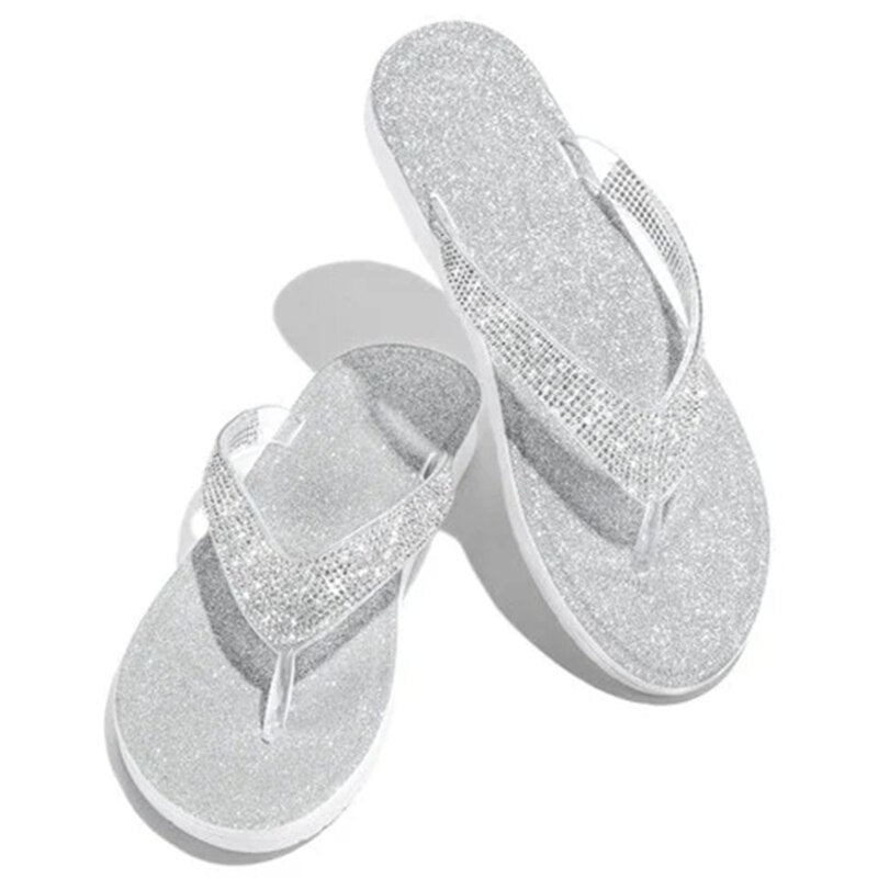 best Women Flip Flop Slippers Slides Bling Rhinestone Ladies Shoes Casual Summer Flat Female Crystal Glitter Woman Plus Size 2023 slippers shop online at M2K Trends for