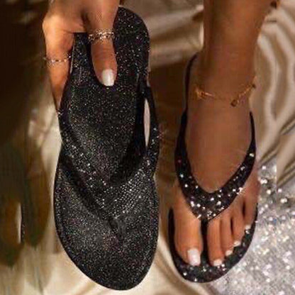 best Women Flip Flop Slippers Slides Bling Rhinestone Ladies Shoes Casual Summer Flat Female Crystal Glitter Woman Plus Size 2023 slippers shop online at M2K Trends for