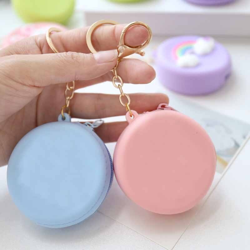 best Women Girls Coin Key Bag Cute Round Silicone Candy Color Coin Purse Small Wallet Mini Data Cable Headset Bag Purses Kid Gift 0 shop online at M2K Trends for