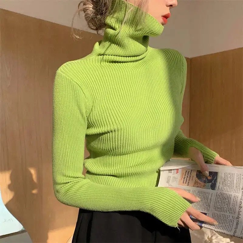 best Women heaps collar Turtleneck Sweaters Autumn Winter Slim Pullover Women Basic Tops Casual Soft Knit Sweater Soft Warm Jumper 0 shop online at M2K Trends for