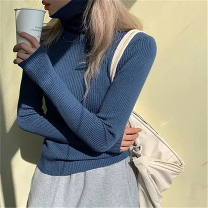 best Women heaps collar Turtleneck Sweaters Autumn Winter Slim Pullover Women Basic Tops Casual Soft Knit Sweater Soft Warm Jumper 0 shop online at M2K Trends for