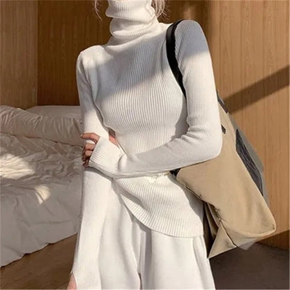 best Women heaps collar Turtleneck Sweaters Autumn Winter Slim Pullover Women Basic Tops Casual Soft Knit Sweater Soft Warm Jumper 0 shop online at M2K Trends for