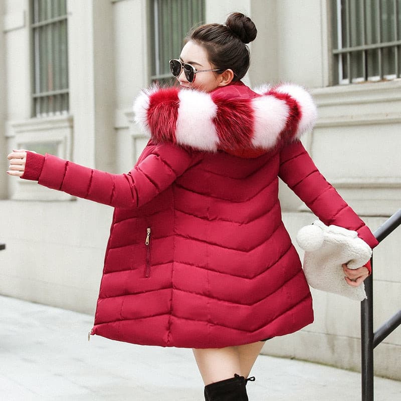 best Women Hooded With Fur Jackets & Coats shop online at M2K Trends for 2022 New Arrival Winter Jacket Women