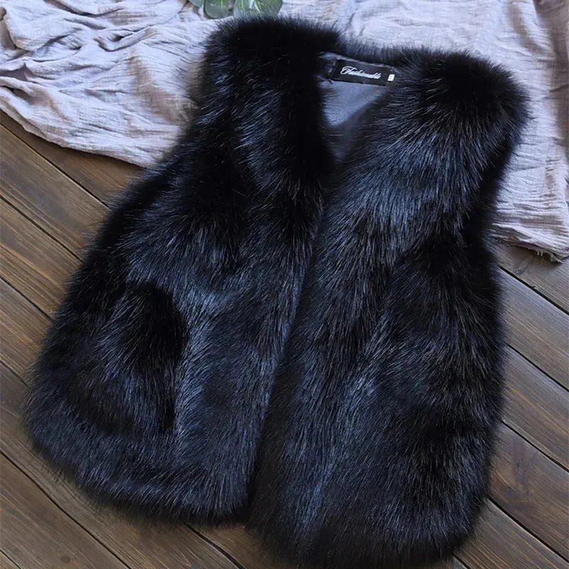 best Women Jacket Autumn Winter Imitation Fox Fur Sleeveless Coat Style Elegance Warm Faux Fur Vest Female Fake Fur Waistcoat Outwear shop online at M2K Trends for