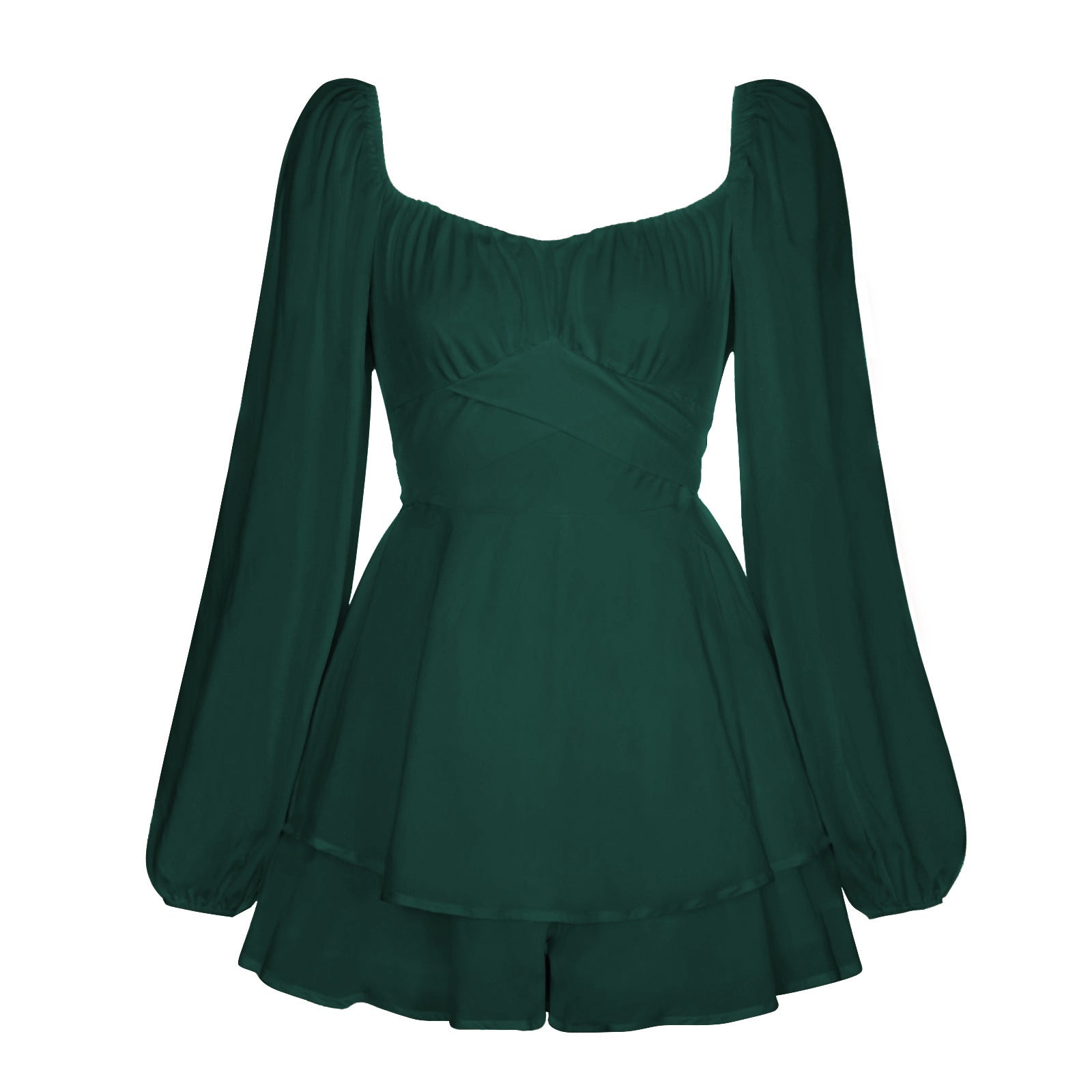 best Women Jumpsuit Short Puff Sleeve Fashion Ruffle Shorts 0 shop online at M2K Trends for