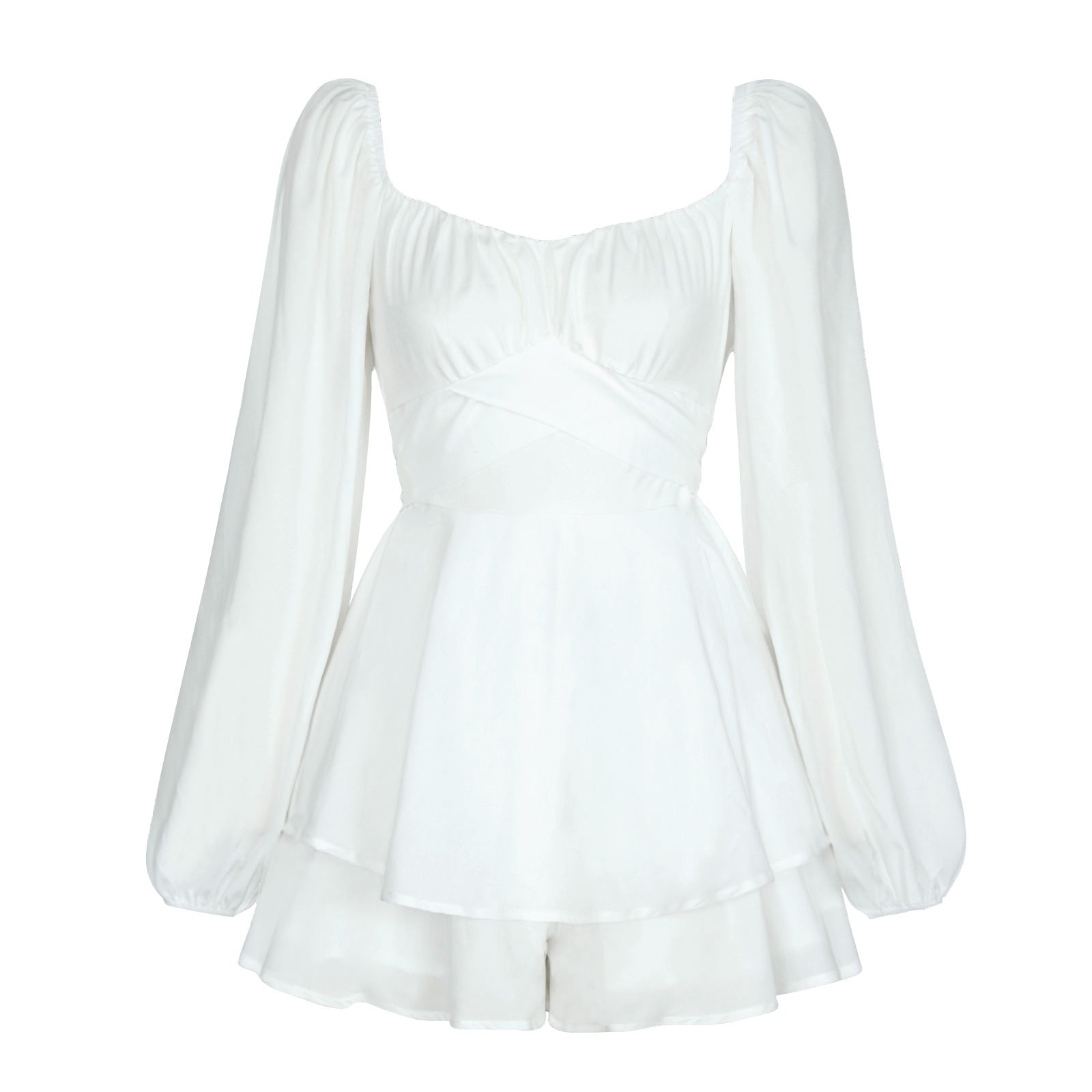 best Women Jumpsuit Short Puff Sleeve Fashion Ruffle Shorts 0 shop online at M2K Trends for