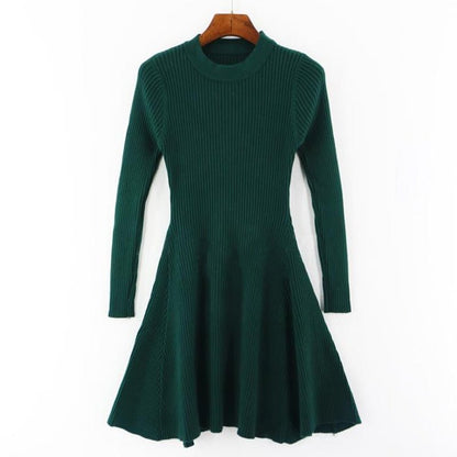 best Women Long Sleeve Sweater Dress Women's Irregular Hem Casual Autumn Winter Dress Women O-neck A Line Short Mini Knitted Dresses 0 shop online at M2K Trends for