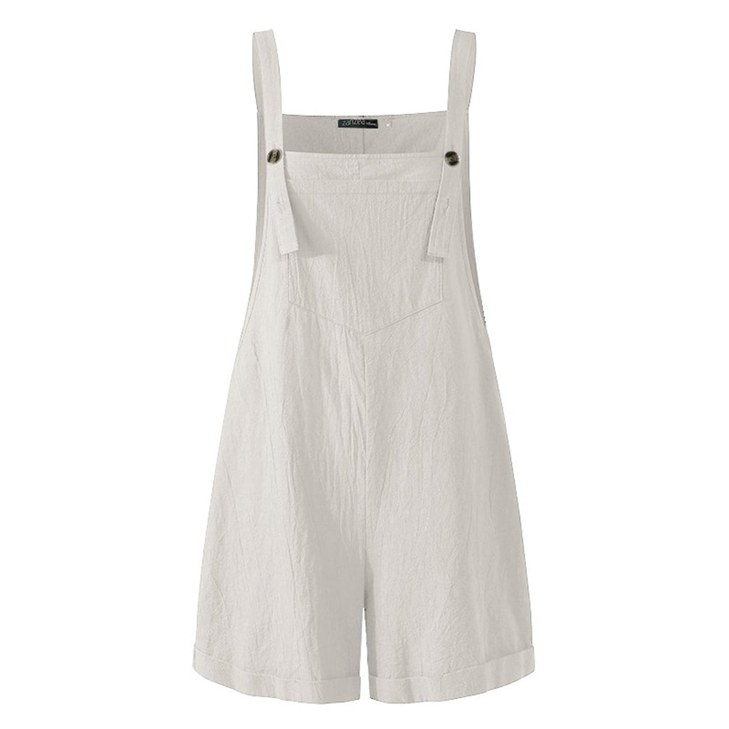 best Women Loose Style Overalls Boho Solid Color Square Collar Playsuits Sleeveless Rompers Summer Casual Clothes 0 shop online at M2K Trends for