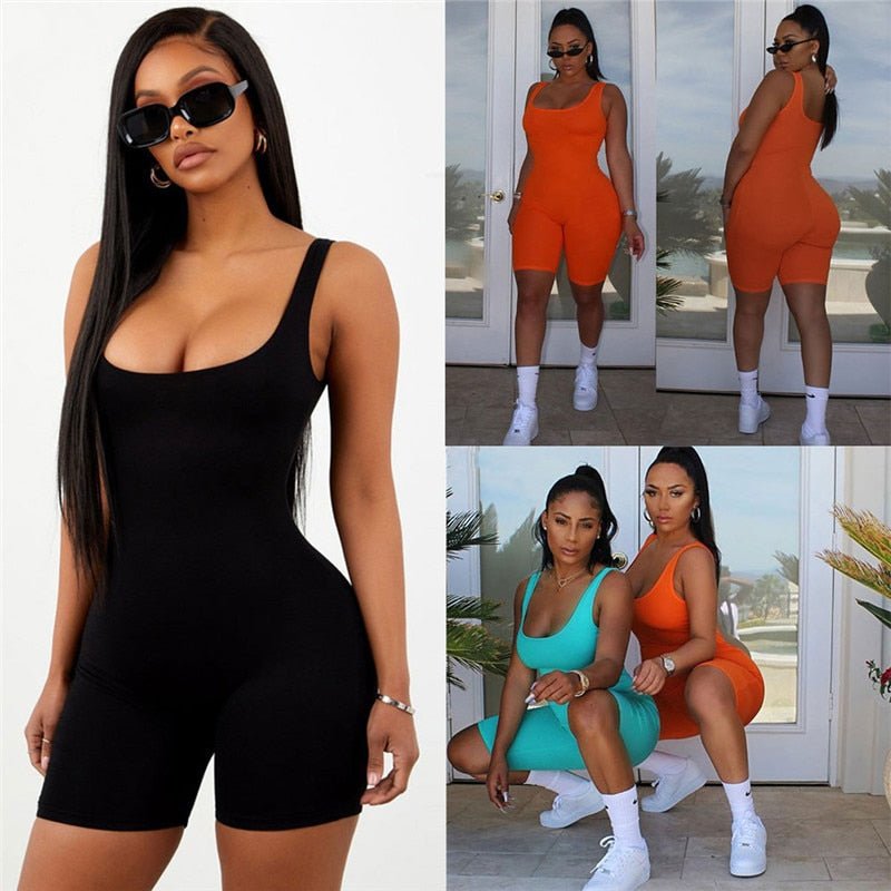 best Women Sleeveless Romper Jumpsuit Bodycon Bodysuit Slim Fit Sports Short Pants Clubwear Backless Biker Shorts Playsuit 0 shop online at M2K Trends for