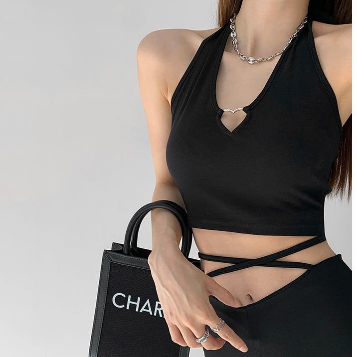 best Women Solid Color Sexy Cropped Tops Camis Chic Students Halter Club Holiday Fashion Summer High Street Mujer Camisole Sequined 0 shop online at M2K Trends for