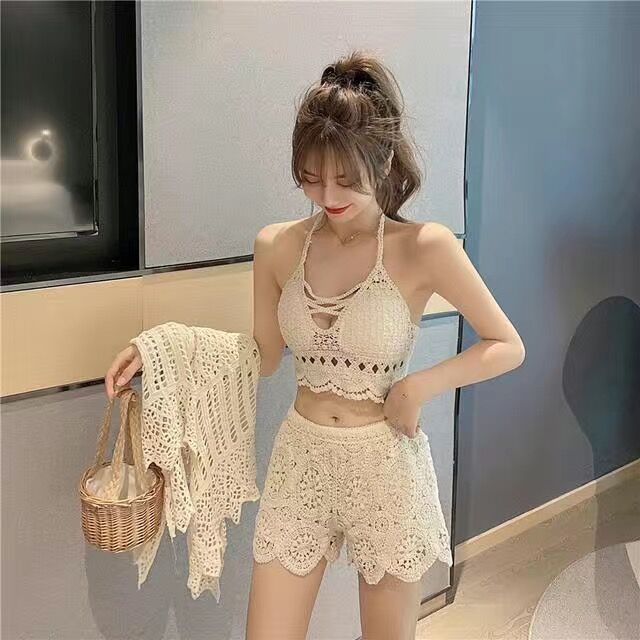 best Women Summer Short Vest Sexy Hollow Out Plain White Halter Vest Strap Crop Tops Crochet Bikini Tank Tops Shirt Hot Tank Top 0 shop online at M2K Trends for