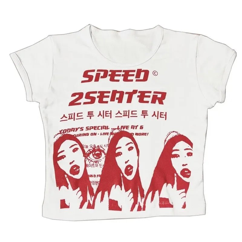 best Women T-Shirt Crop Top Short Sleeve Tees Harajuku Pulovers Graphic Aesthetic Vintage Streetwear Korean Fashion 2000s Y2k Clothes shop online at M2K Trends for