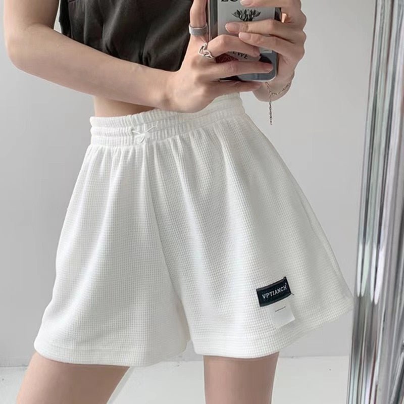 best Women's Shorts 2023 Summer High Waisted Sports Shorts Loose Bottoms Female Casual Elastic Waist Hot Pants Solid Color Homewear 0 shop online at M2K Trends for