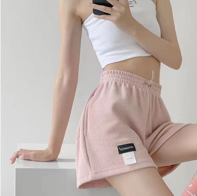 best Women's Shorts 2023 Summer High Waisted Sports Shorts Loose Bottoms Female Casual Elastic Waist Hot Pants Solid Color Homewear 0 shop online at M2K Trends for