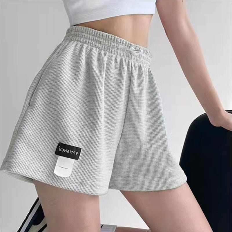 best Women's Shorts 2023 Summer High Waisted Sports Shorts Loose Bottoms Female Casual Elastic Waist Hot Pants Solid Color Homewear 0 shop online at M2K Trends for