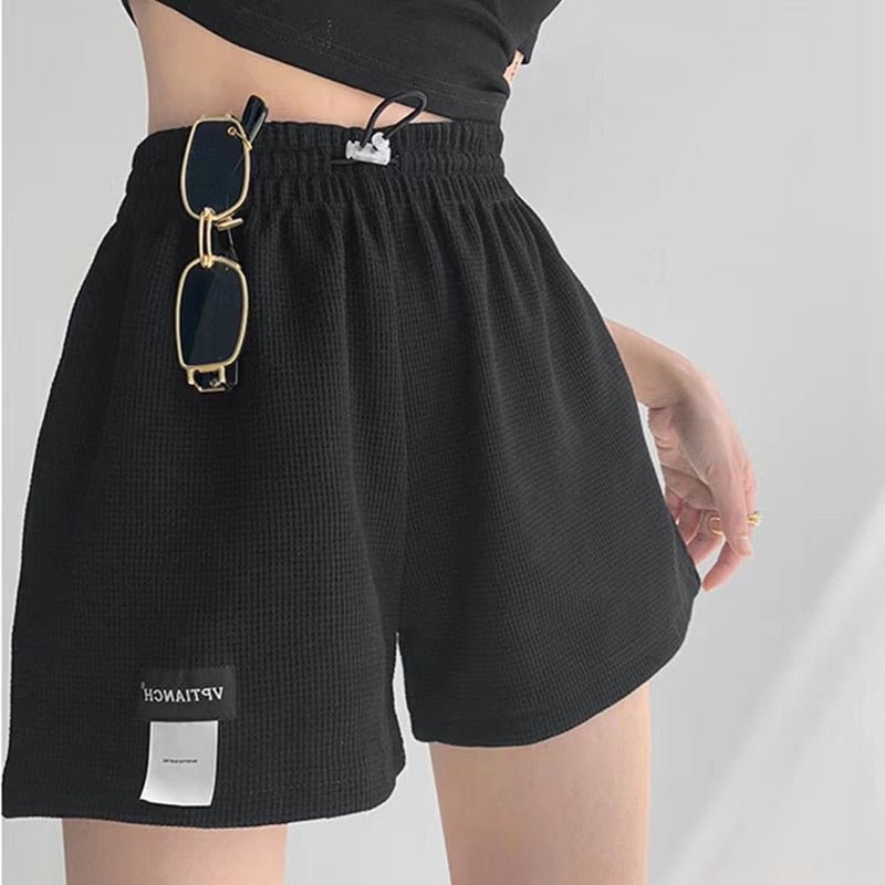 best Women's Shorts 2023 Summer High Waisted Sports Shorts Loose Bottoms Female Casual Elastic Waist Hot Pants Solid Color Homewear 0 shop online at M2K Trends for