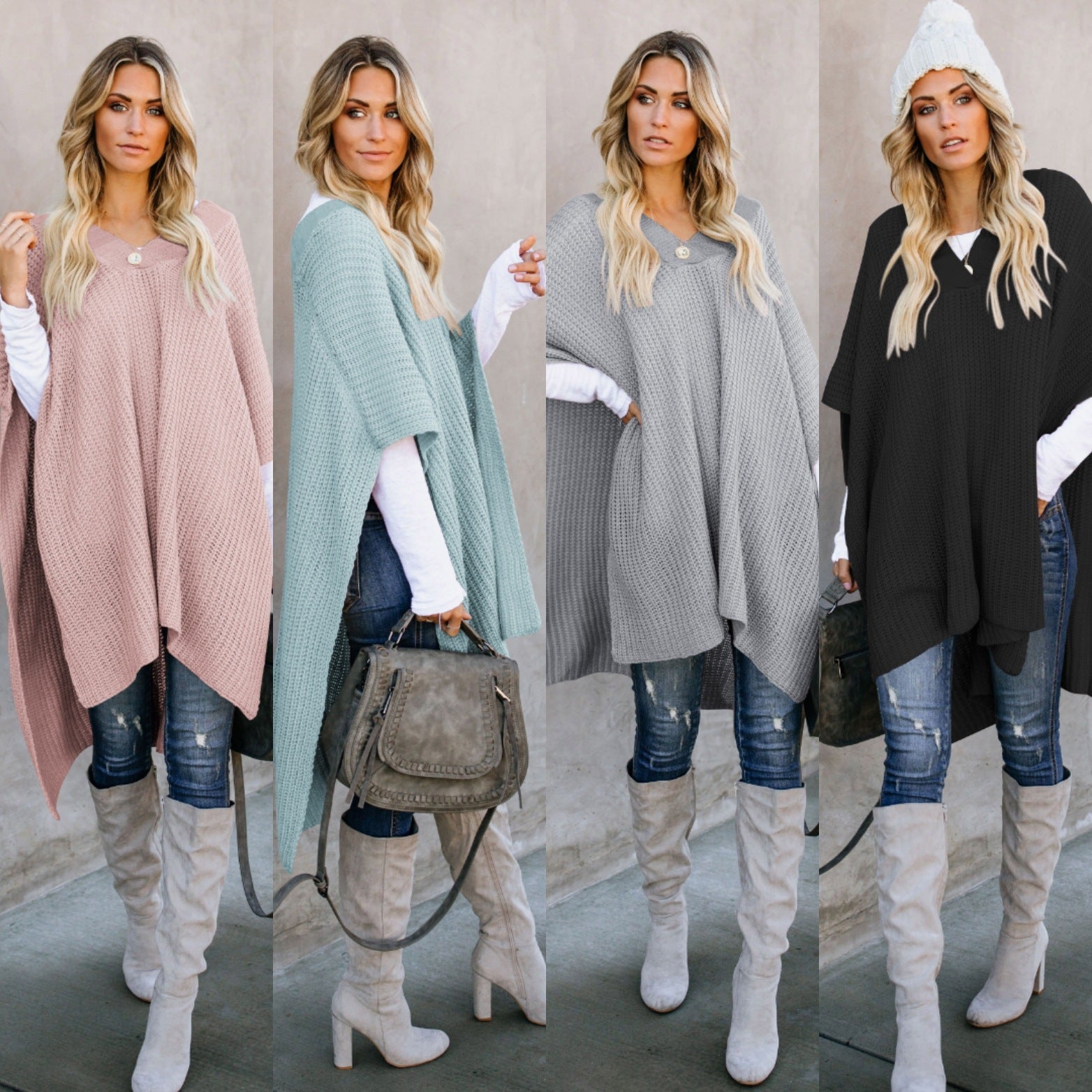 best Women's cloak sweater knitted sweater 0 shop online at M2K Trends for