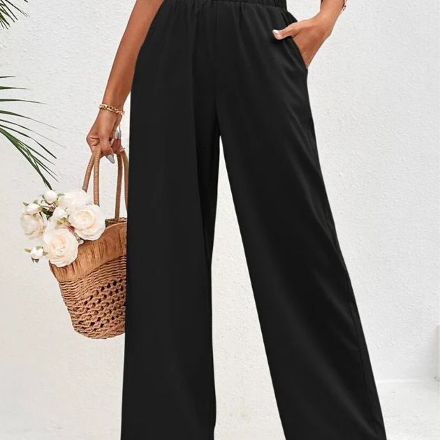 best Women's Loose Cotton And Linen High Waist Wide Leg Trousers women`s pants shop online at M2K Trends for women pants