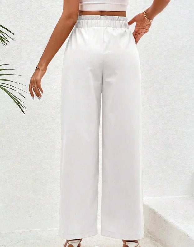 best Women's Loose Cotton And Linen High Waist Wide Leg Trousers women`s pants shop online at M2K Trends for women pants