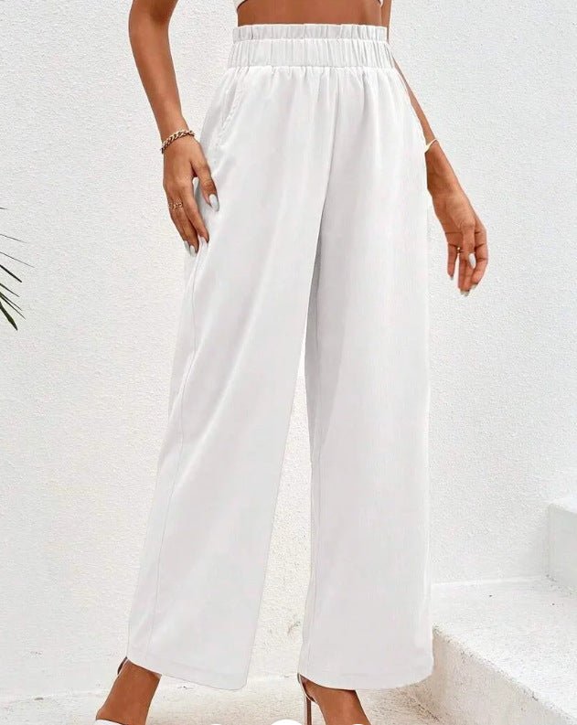 best Women's Loose Cotton And Linen High Waist Wide Leg Trousers women`s pants shop online at M2K Trends for women pants