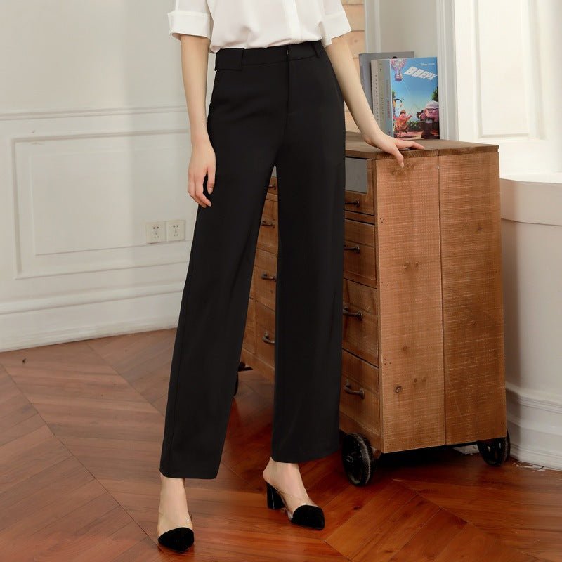 best Women's Solid Color Slimming Professional All-Match High-Waist Casual Pants 0 shop online at M2K Trends for