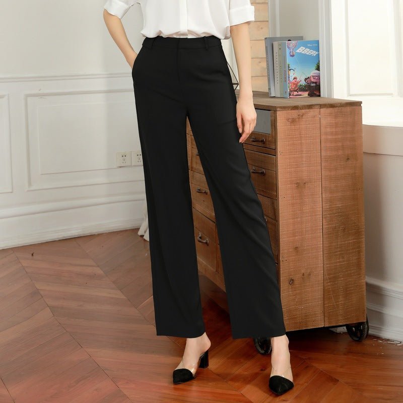 best Women's Solid Color Slimming Professional All-Match High-Waist Casual Pants 0 shop online at M2K Trends for