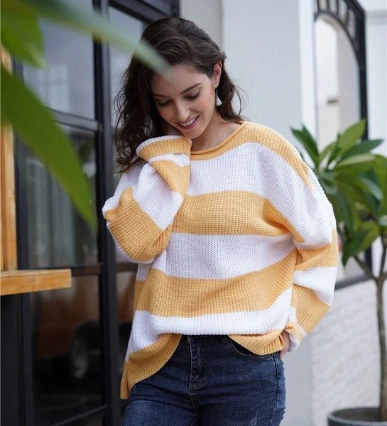 best Women's sweater women's striped colorblock sweater 0 shop online at M2K Trends for
