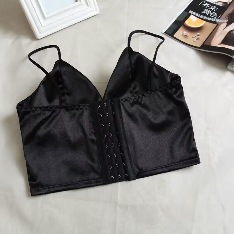 best Women's Tube Top Silk Comfortable Crop Top Sexy Camisole Wireless Summer V-Neck Sleeveless Underwear 0 shop online at M2K Trends for